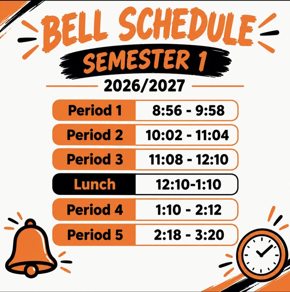 CHS Bell Schedule Semester 1